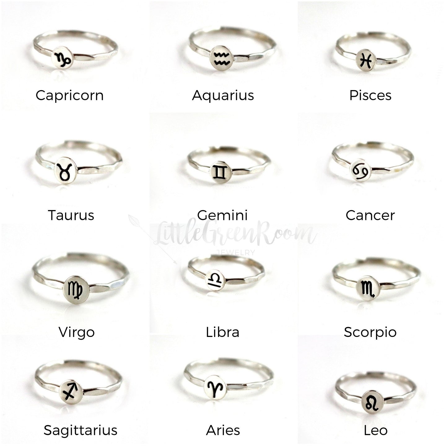 Zodiac Symbol Rings-Womens-LittleGreenRoomJewelry-LittleGreenRoomJewelry
